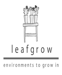LEAFGROW ENVIRONMENTS TO GROW IN logo