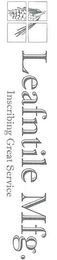 LEAFNTILE MFG. INSCRIBING GREAT SERVICE logo