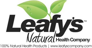 LEAFY'S NATURAL HEALTH COMPANY 100% NATURAL HEALTH PRODUCTS WWW.LEAFYSCOMPANY.COM logo
