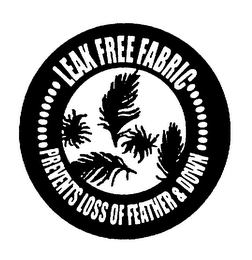LEAK FREE FABRIC PREVENTS LOSS OF FEATHER & DOWN logo