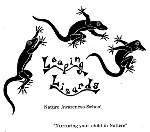 LEAPING LIZARDS NATURE AWARENESS SCHOOL "NURTURING YOUR CHILD IN NATURE" logo