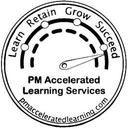 LEARN RETAIN GROW SUCCEED PM ACCELERATED LEARNING SERVICES PMACCELERATEDLEARNING.COM logo