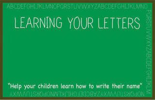 LEARNING YOUR LETTERS "HELP YOUR CHILDREN LEARN TO WRITE THEIR NAME" logo