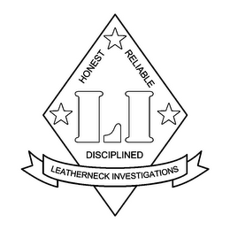 LEATHERNECK INVESTIGATIONS LI HONEST RELIABLE DISCIPLINED logo