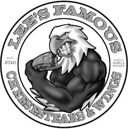LEE'S FAMOUS CHEESESTEAKS & WINGS EST 2010 PHILLY BORN & RAISED logo