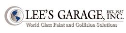 LEE'S GARAGE, INC. WORLD CLASS PAINT AND COLLISION SOLUTIONS EST. 1937 logo
