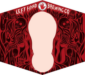 LEFT HAND BREWING COMPANY · LONGMONT, COLORADO · LEFT HAND BREWING CO 1 PINT 6 FL.OZ. logo