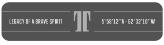LEGACY OF A BRAVE SPIRIT T 5º58'12''N - 62º32'10''W logo