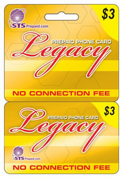 LEGACY PREPAID PHONE CARD STS PREPAID.COM NO CONNECTION FEE logo