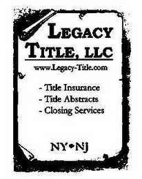 LEGACY TITLE, LLC WWW.LEGACY-TITLE.COM - TITLE INSURANCE -TITLE ABSTACTS -CLOSING SERVICES NY NJ logo