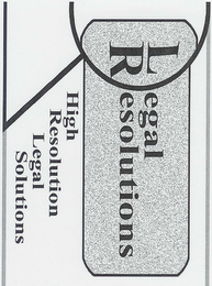 LEGAL RESOLUTIONS HIGH RESOLUTION LEGAL SOLUTIONS logo