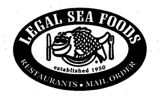 LEGAL SEA FOODS RESTAURANTS · MAIL ORDER ESTABLISHED 1950 logo