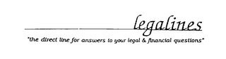 LEGALINES "THE DIRECT LINE FOR ANSWERS TO YOUR LEGAL & FINANCIAL QUESTIONS" logo