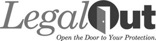 LEGALOUT OPEN THE DOOR TO YOUR PROTECTION. logo