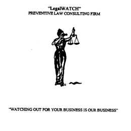 "LEGALWATCH" PREVENTIVE LAW CONSULTING FIRM "WATCHING OUT FOR YOUR BUSINESS IS OUR BUSINESS" logo