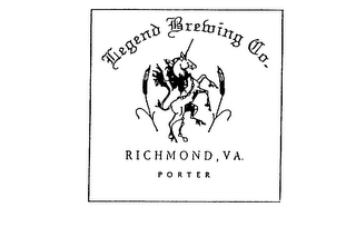 LEGEND BREWING CO. RICHMOND, VA. PORTER logo