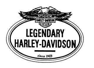 LEGENDARY HARLEY-DAVIDSON MOTOR HARLEY-DAVIDSON CYCLES SINCE 1903 logo