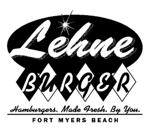 LEHNE BURGER HAMBURGERS. MADE FRESH. BY YOU. FORT MYERS BEACH logo