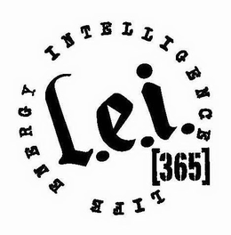 L.E.I. [365] LIFE ENERGY INTELLIGENCE logo