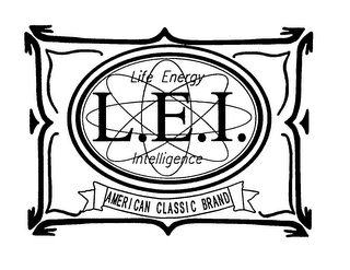 L.E.I. LIFE ENERGY INTELLIGENCE AMERICAN CLASSIC BRAND logo