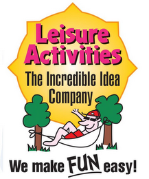 LEISURE ACTIVITIES THE INCREDIBLE IDEA COMPANY WE MAKE FUN EASY! logo