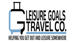LEISURE GOALS TRAVEL CO. HELPING YOU GET OUT AND LEISURE SOMEWHERE logo