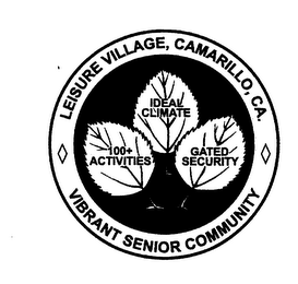 LEISURE VILLAGE, CAMARILLO, CA. IDEAL CLIMATE 100+ ACTIVITIES GATED SECURITY VIBRANT SENIOR COMMUNITY logo