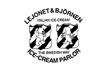 LEJONET & BJORNEN ITALIAN ICE-CREAM THE SWEDISH WAY ICE-CREAM PARLOR logo