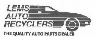 LEMS AUTO RECYCLERS THE QUALITY AUTO PARTS DEALER logo