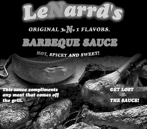LENARRD'S ORIGINAL 3-N-1 FLAVORS. BARBEQUE SAUCE HOT SPICY AND SWEET! logo
