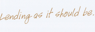 LENDING AS IT SHOULD BE. logo
