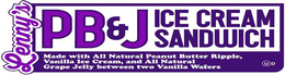 LENNY'S PB&J ICE CREAM SANDWICH MADE WITH ALL NATURAL PEANUT BUTTER RIPPLE, VANILLA ICE CREAM, AND ALL NATURAL GRAPE JELLY BETWEEN TWO VANILLA WAFERS UD logo