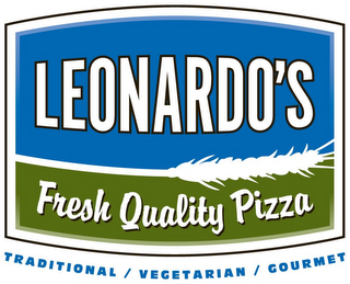 LEONARDO'S FRESH QUALITY PIZZA TRADITIONAL VEGETARIAN GOURMET logo