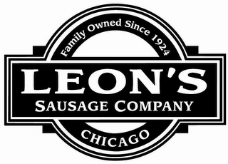 LEON'S SAUSAGE COMPANY FAMILY OWNED SINCE 1924 CHICAGO logo