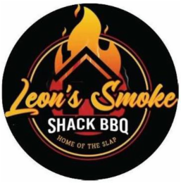 LEON'S SMOKE SHACK BBQ HOME OF THE SLAP logo