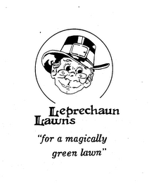 LEPRECHAUN LAWNS "FOR A MAGICALLY GREEN LAWN" logo