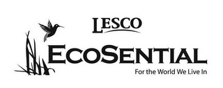 LESCO ECOSENTIAL FOR THE WORLD WE LIVE IN logo