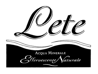 LETE ACQUA MINERALE EFFERVESCENTE NATURALE logo