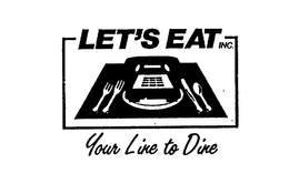 LET'S EAT INC. YOUR LINE TO DINE logo