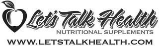 LET'S TALK HEALTH NUTRITIONAL SUPPLEMENTS WWW.LETSTALKHEALTH.COM logo
