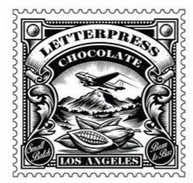 LETTERPRESS CHOCOLATE SMALL BATCH LOS ANGELES BEAN TO BAR logo