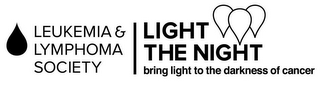 LEUKEMIA & LYMPHOMA SOCIETY LIGHT THE NIGHT BRING LIGHT TO THE DARKNESS OF CANCER logo