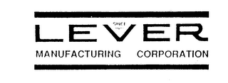 LEVER MANUFACTURING CORPORATION SINCE 1910 logo