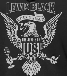 LEWIS BLACK E PLURIBUS UNUM THE JOKE'S ON US TOUR logo