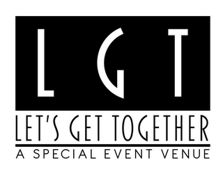 LGT LET'S GET TOGETHER A SPECIAL EVENT VENUE logo