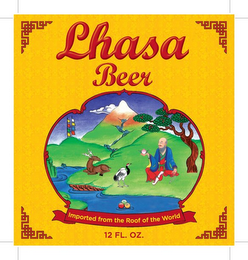 LHASA BEER IMPORTED FROM THE ROOF OF THE WORLD logo