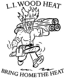L.I. WOOD HEAT BRING HOME THE HEAT logo