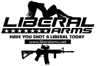 LIBERAL ARMS HAVE YOU SHOT A LIBERAL TODAY WWW.LIBERALARMS.NET logo