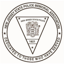 LIBERTY AND PROSPERITY 1776 1921 NEW JERSEY STATE POLICE NEW JERSEY STATE POLICE MEMORIAL ASSOCIATION DEDICATED TO THOSE WHO HAVE SERVED logo