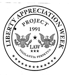 LIBERTY APPRECIATION WEEK PROJECT 1991 LAW VIGILANTIA PERPETUA logo